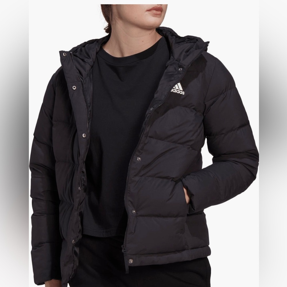 Adidas Helionic Hooded 600 Fill Power Down Black Jacket Size S